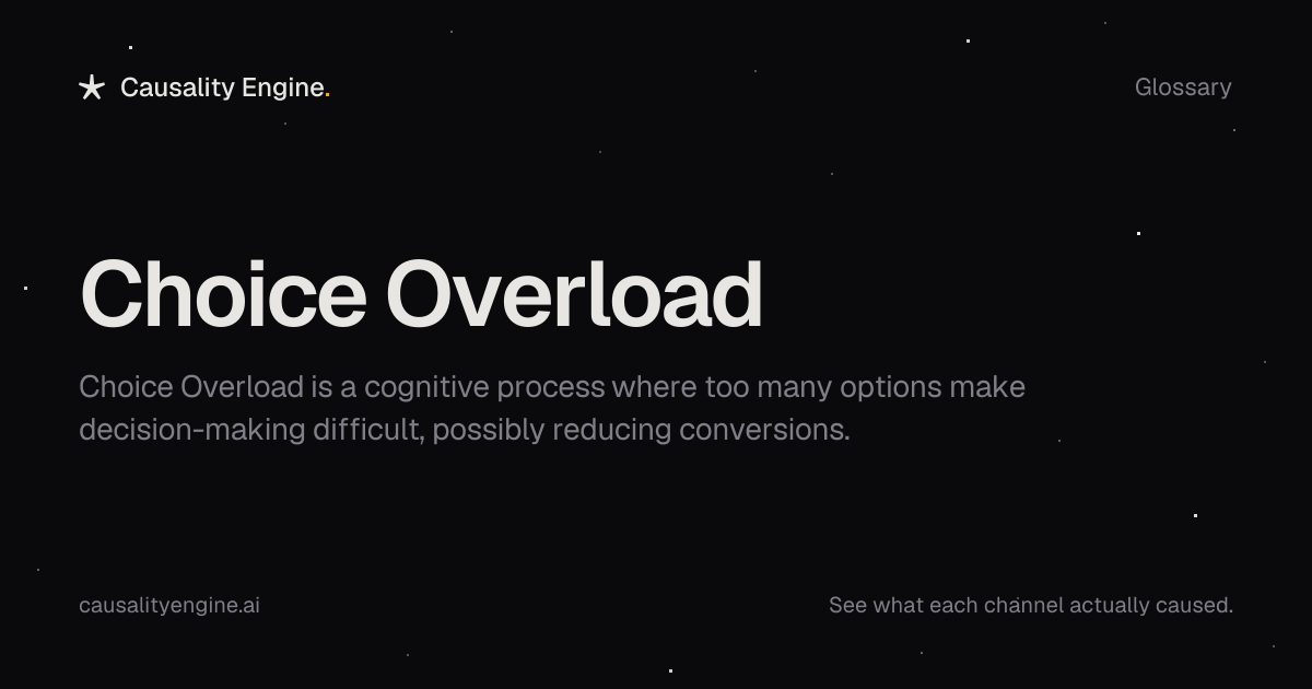 Choice Overload: What It Is & What It Hides About Your ROAS | Causality ...